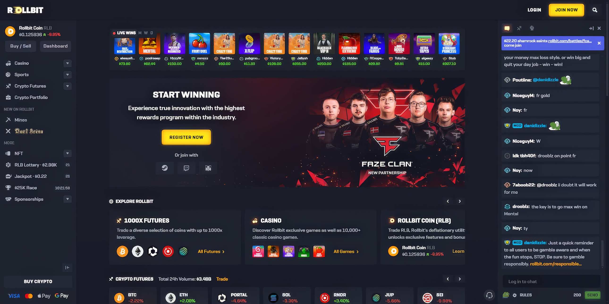 Rollbit desktop screenshot 1