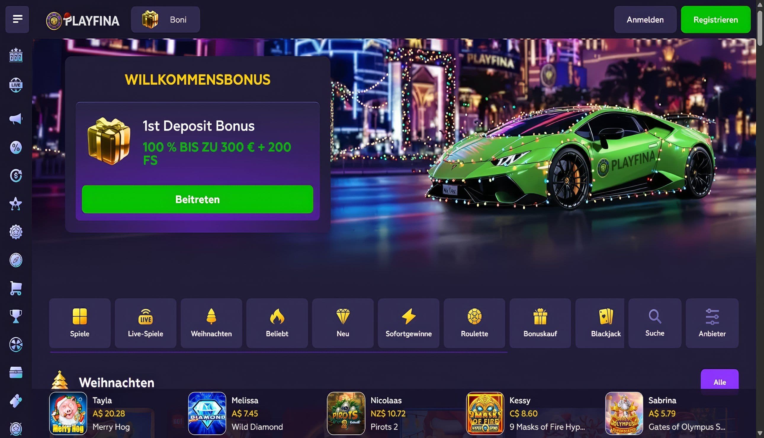 Playfina Home Desktop