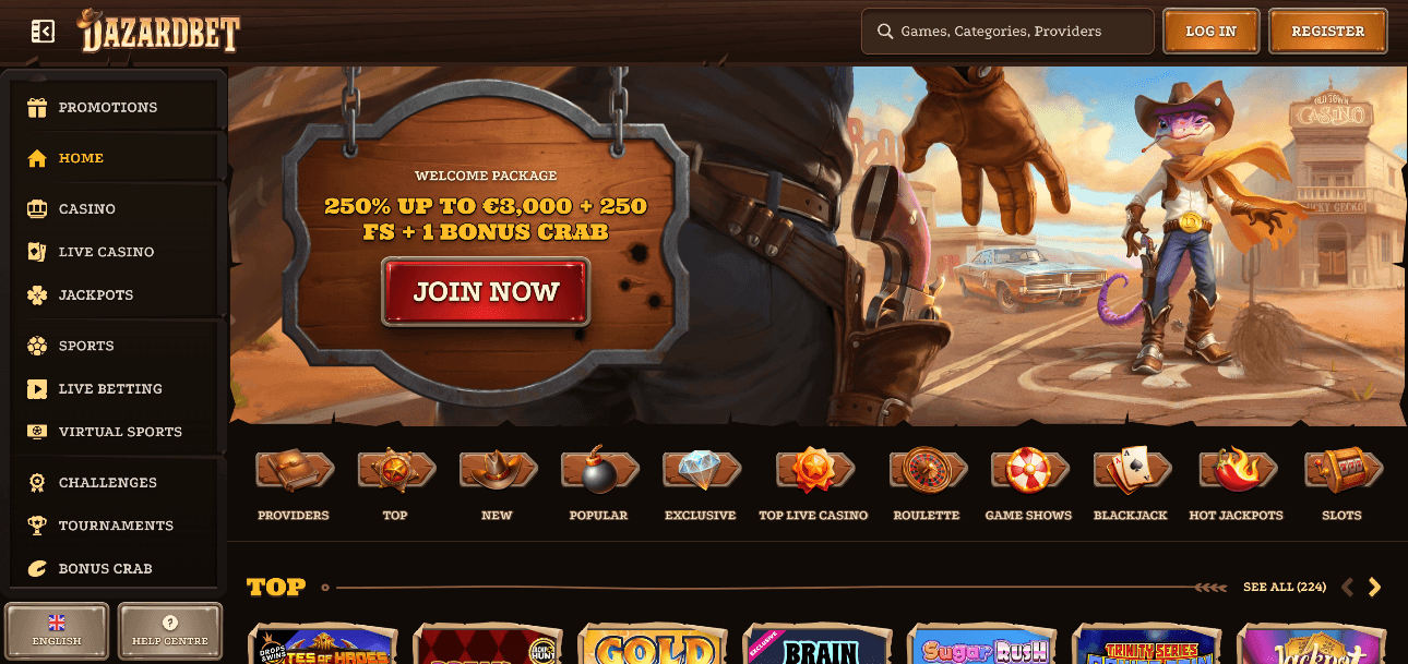 DazardBet Casino Home