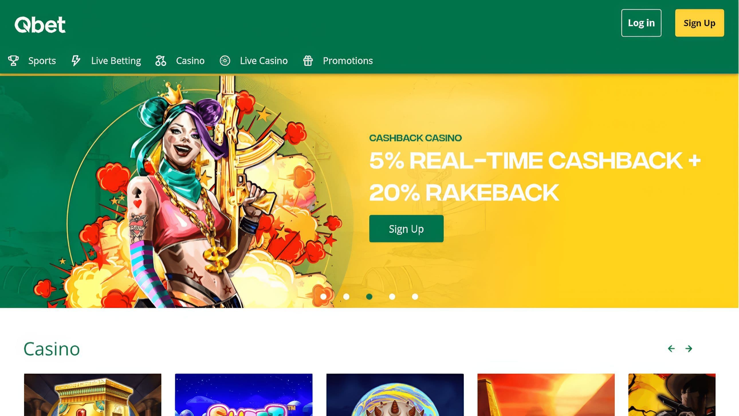 QBet Casino Desktop