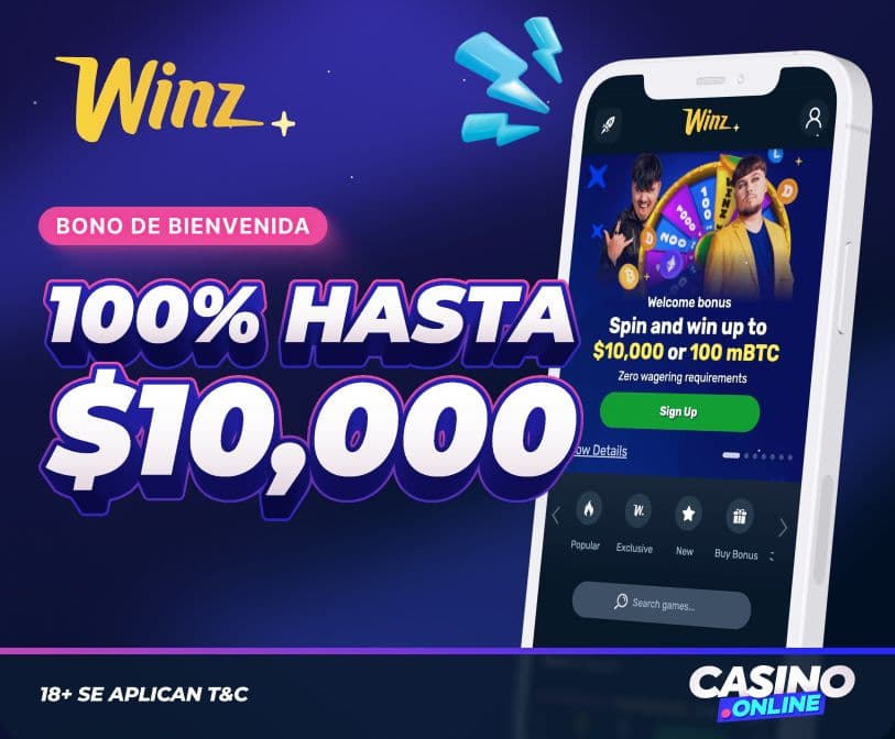 Bono de bienvenida de Winz.io Casino