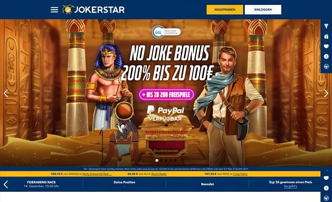 Jokerstar Homepage Desktop