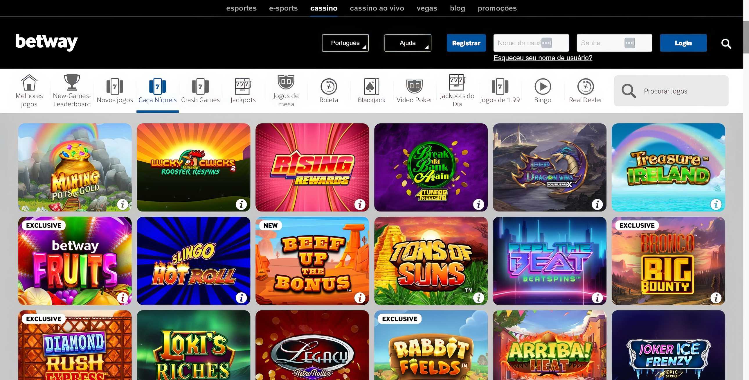 Betway desktop slots