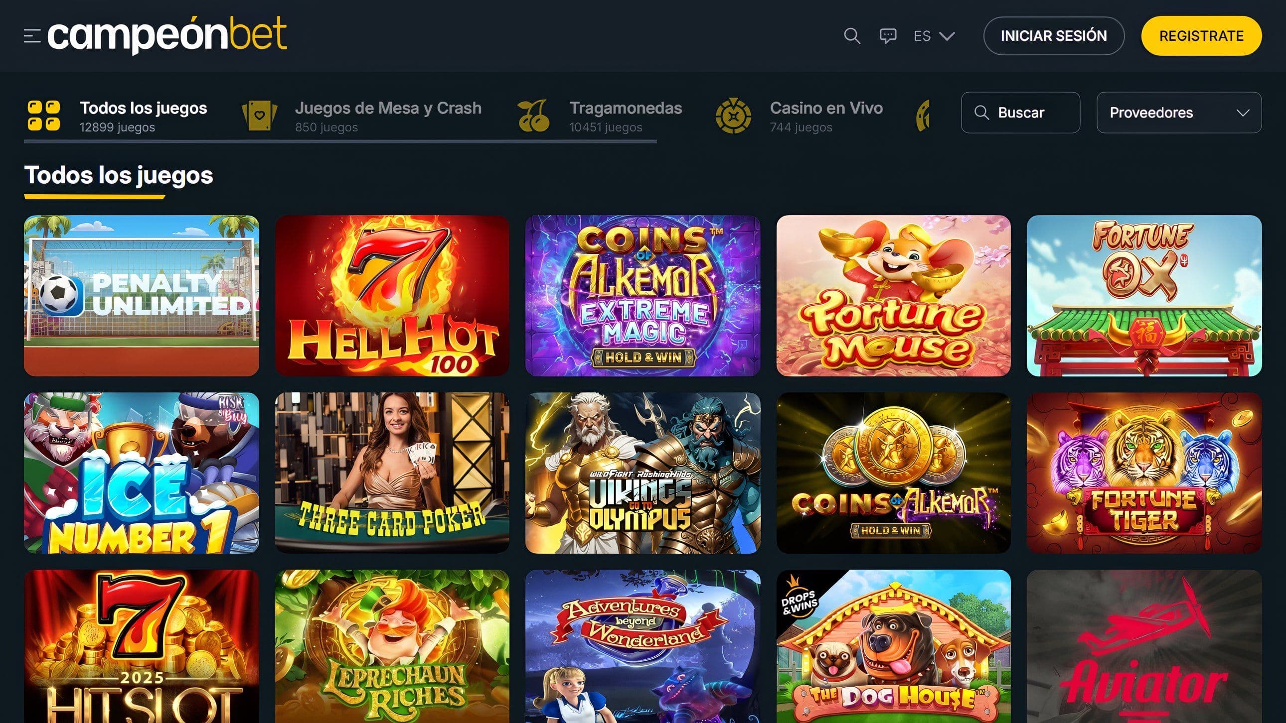 Juegos de casino en CampeonBet