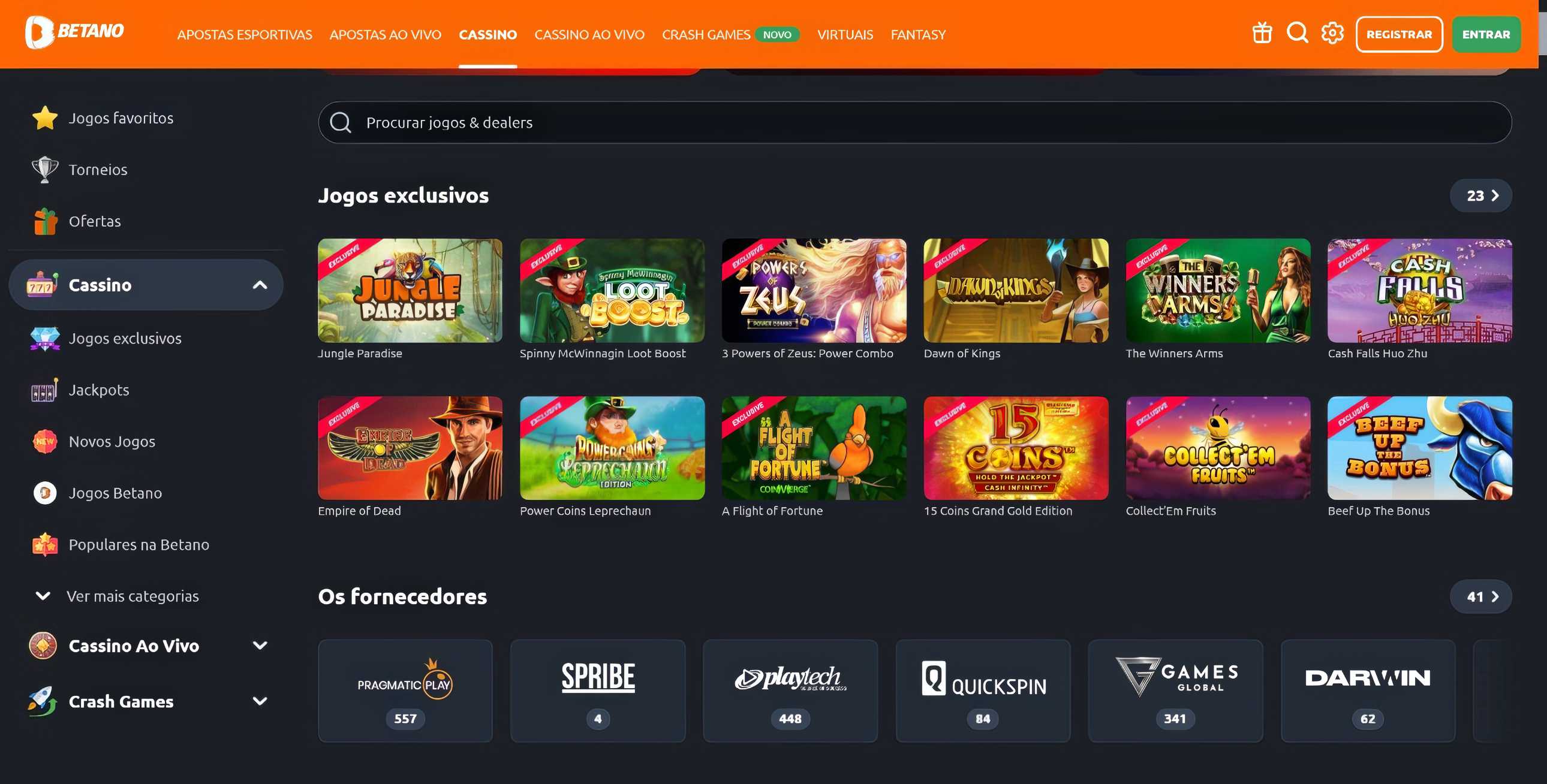 Betano desktop home
