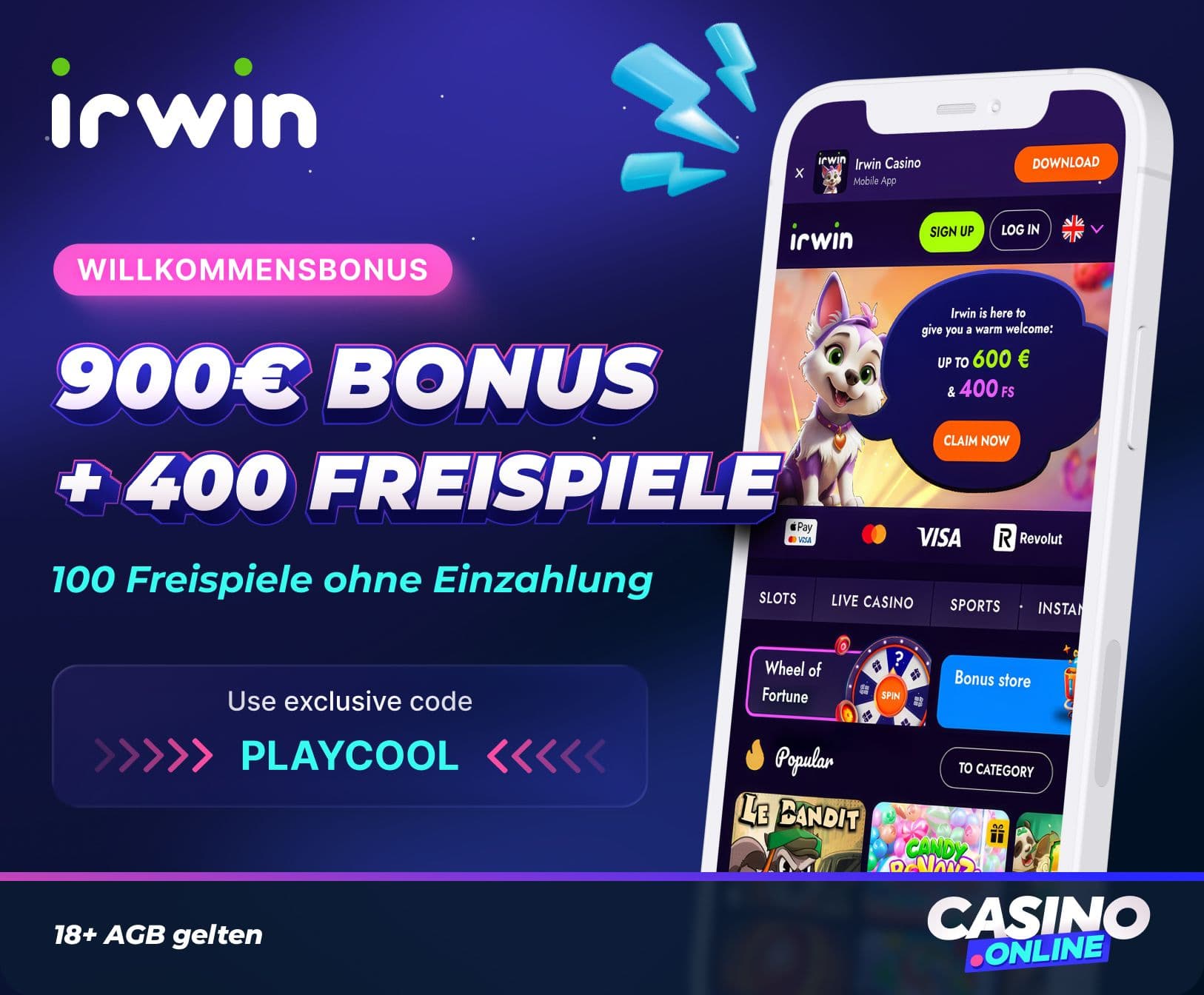 Irwin Casino Willkommensbonus