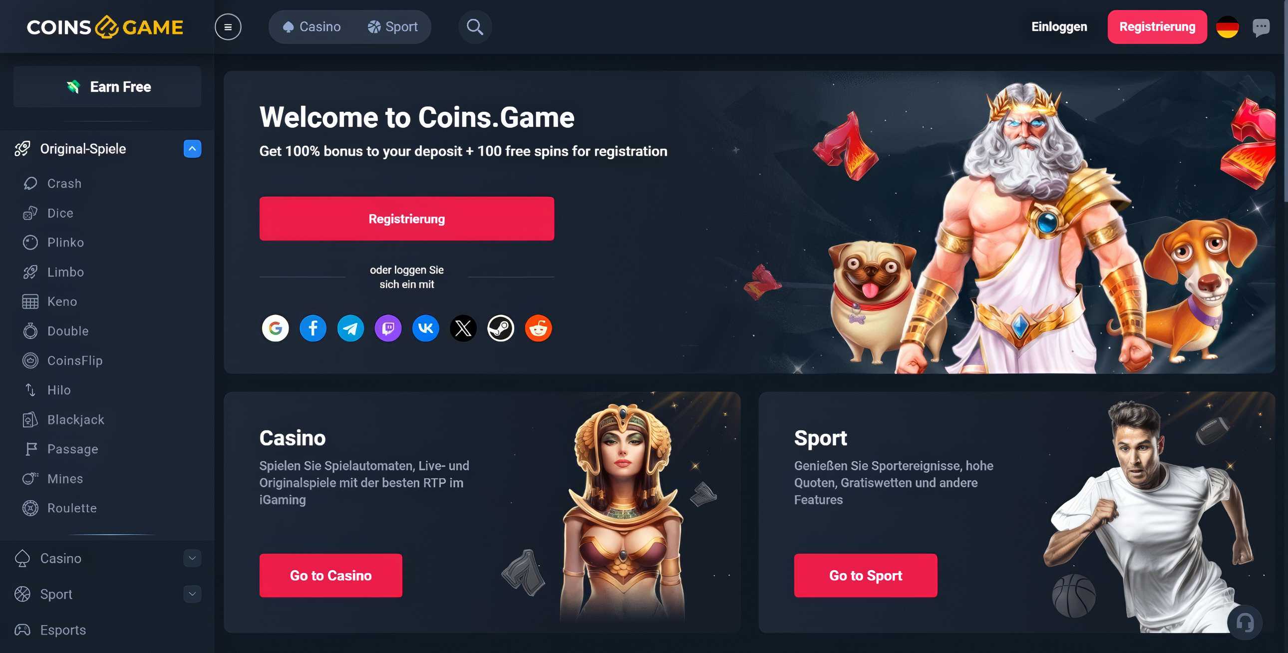 Coins.game desktop screenshot 1