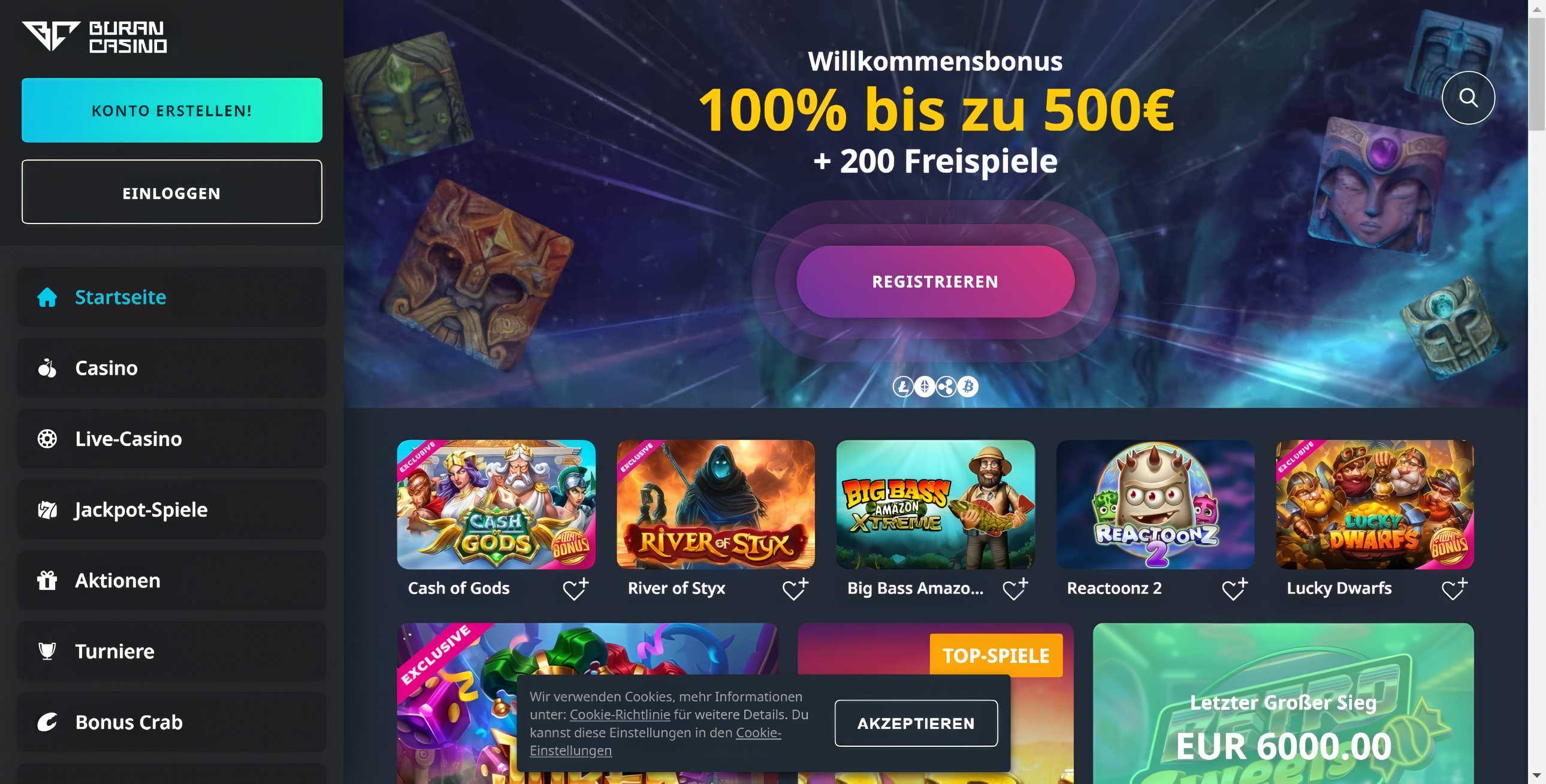 BuranCasino desktop screenshot 1