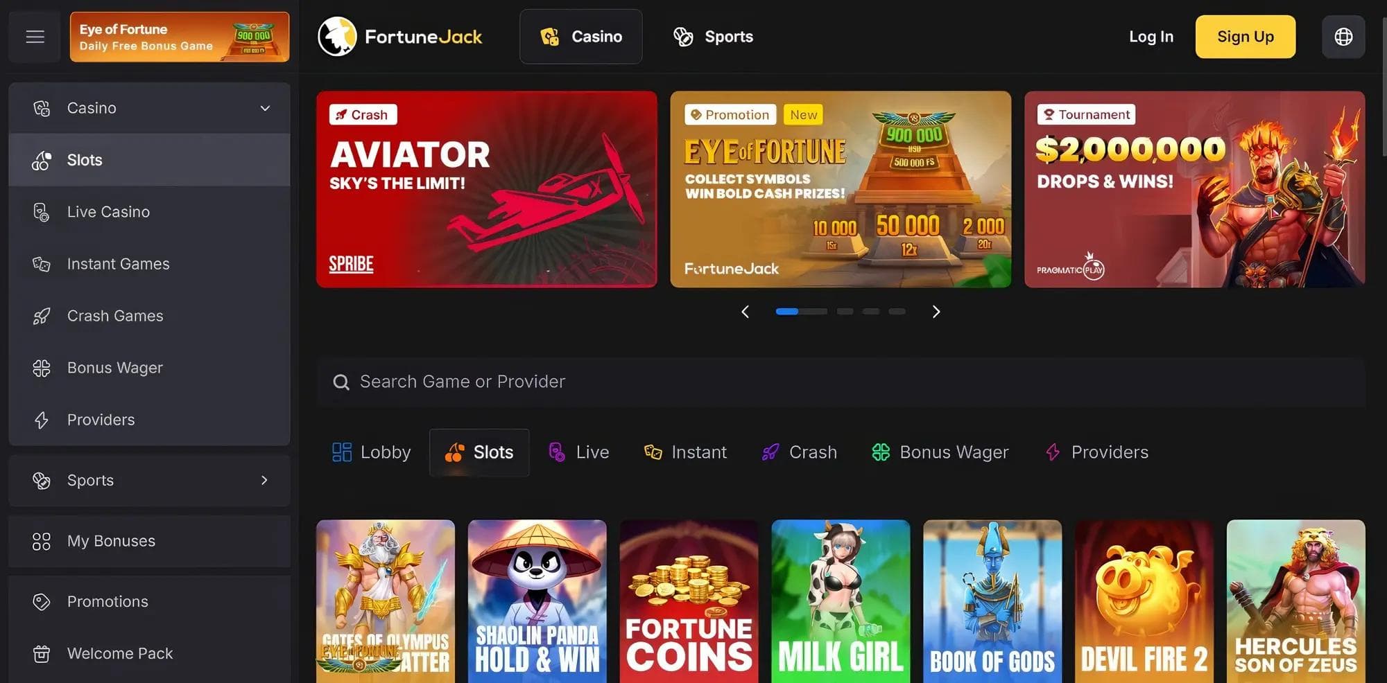 Fortunejack Slots Desktop