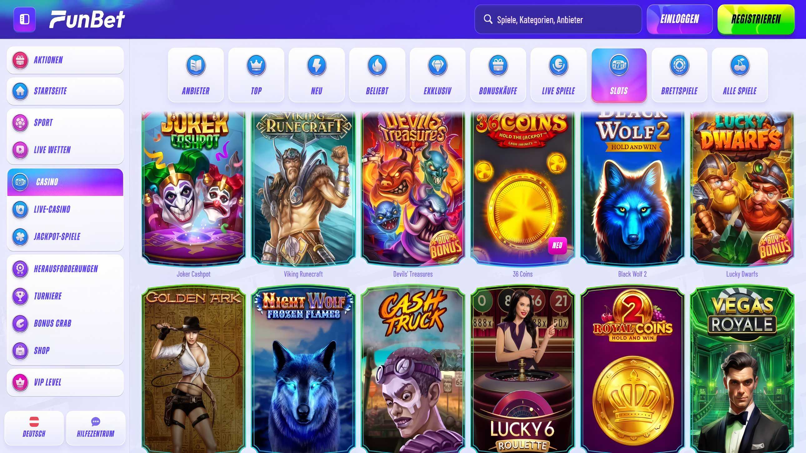 Funbet desktop screenshot 2