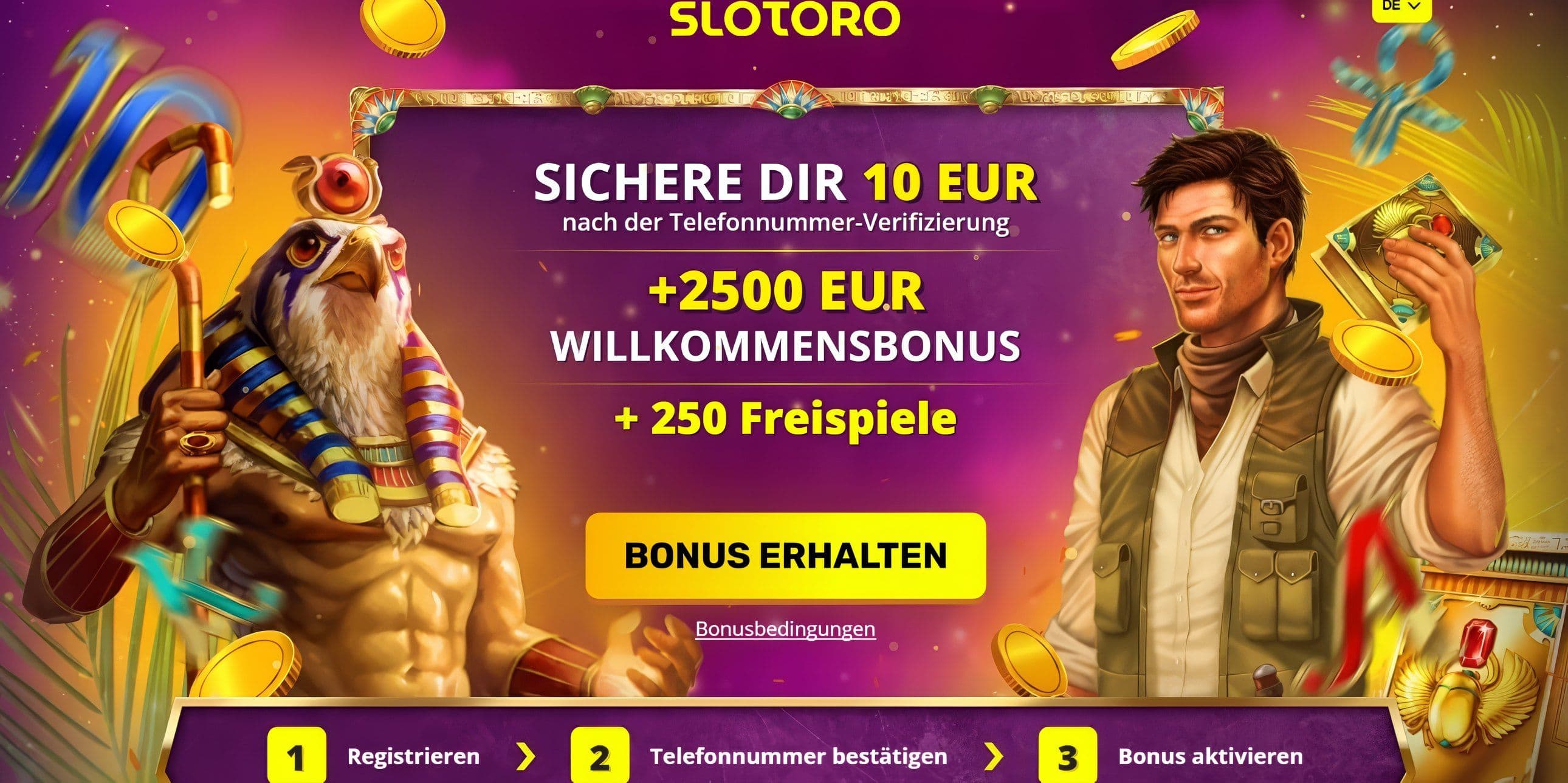 Slotoro Casino desktop screenshot 1