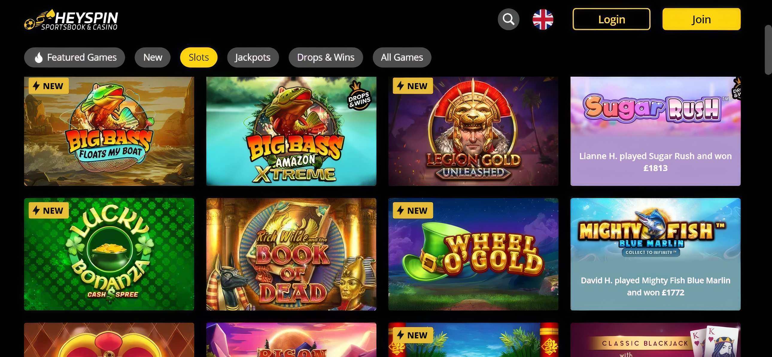 HeySpin Casino Slots