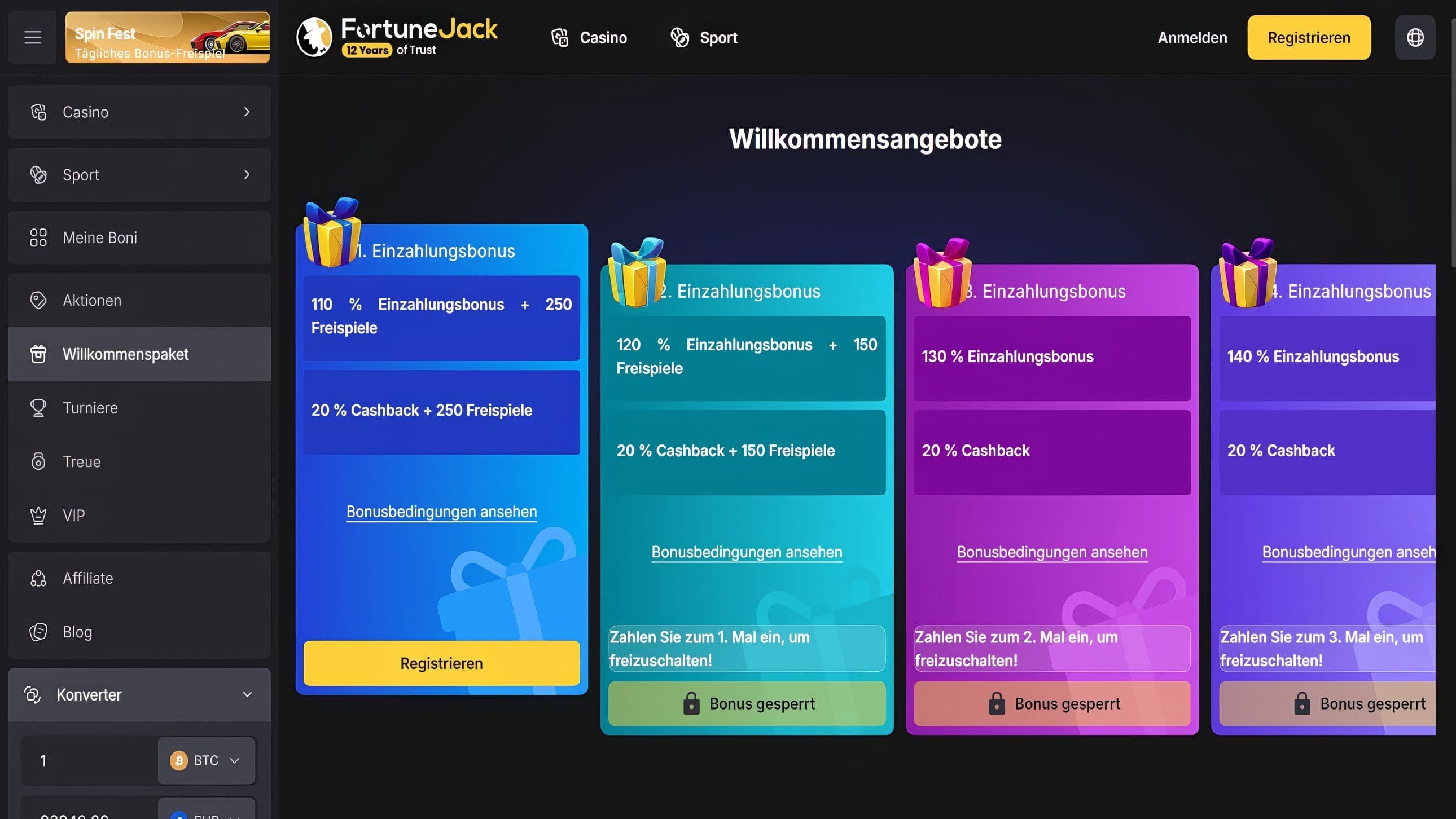 Fortunejack Home Desktop