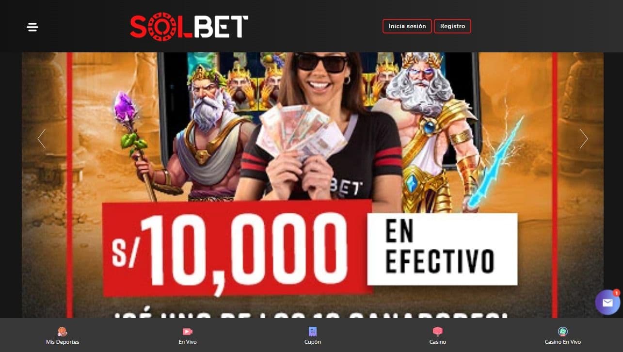 Página de inicio de Solbet