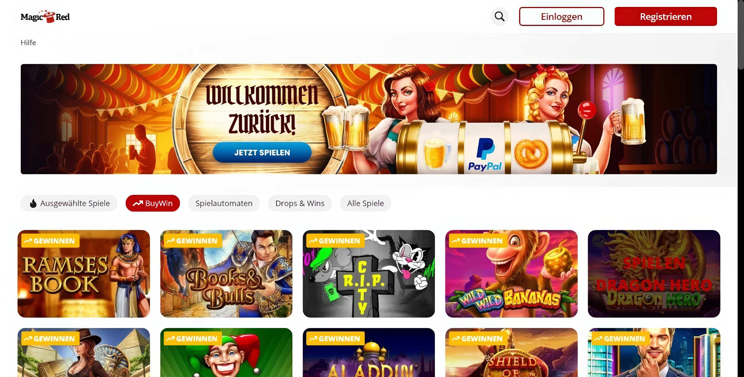 Magic Red Casino desktop screenshot 1