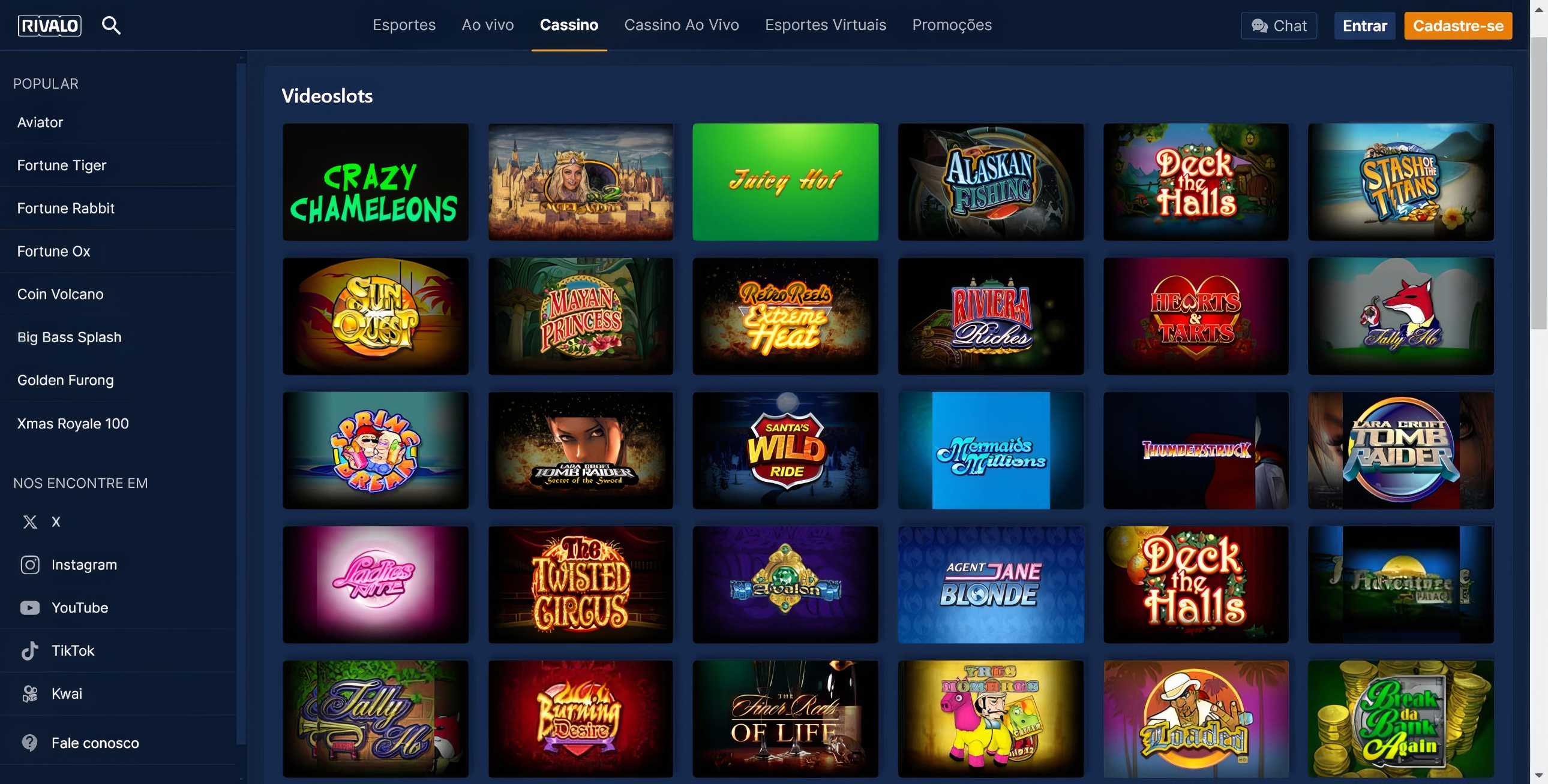 Rivalo desktop slots