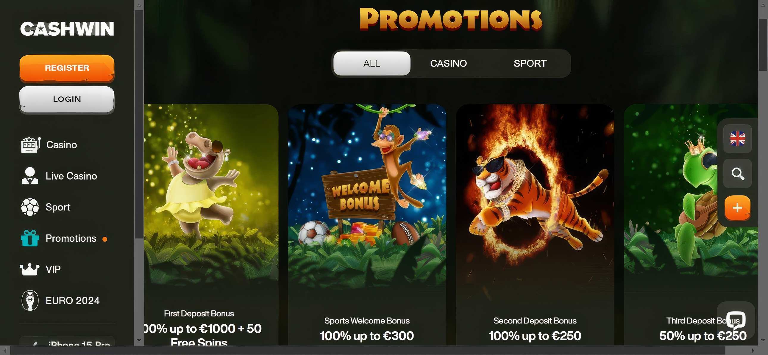 Cashwin Promos Desktop