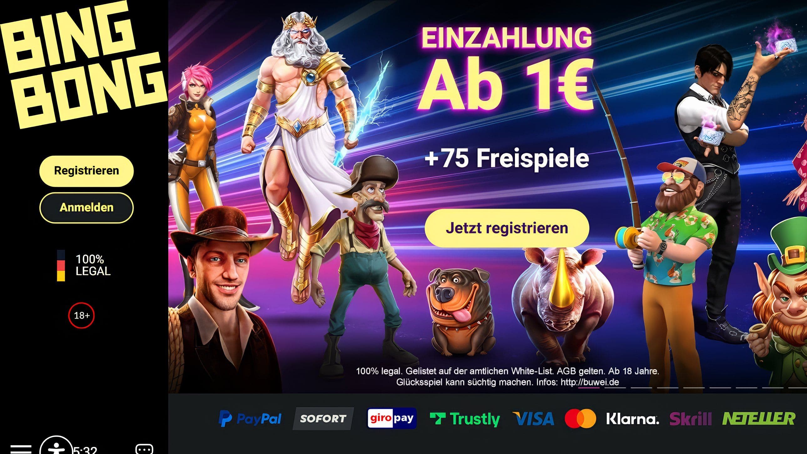 BingBong Homepage Desktop