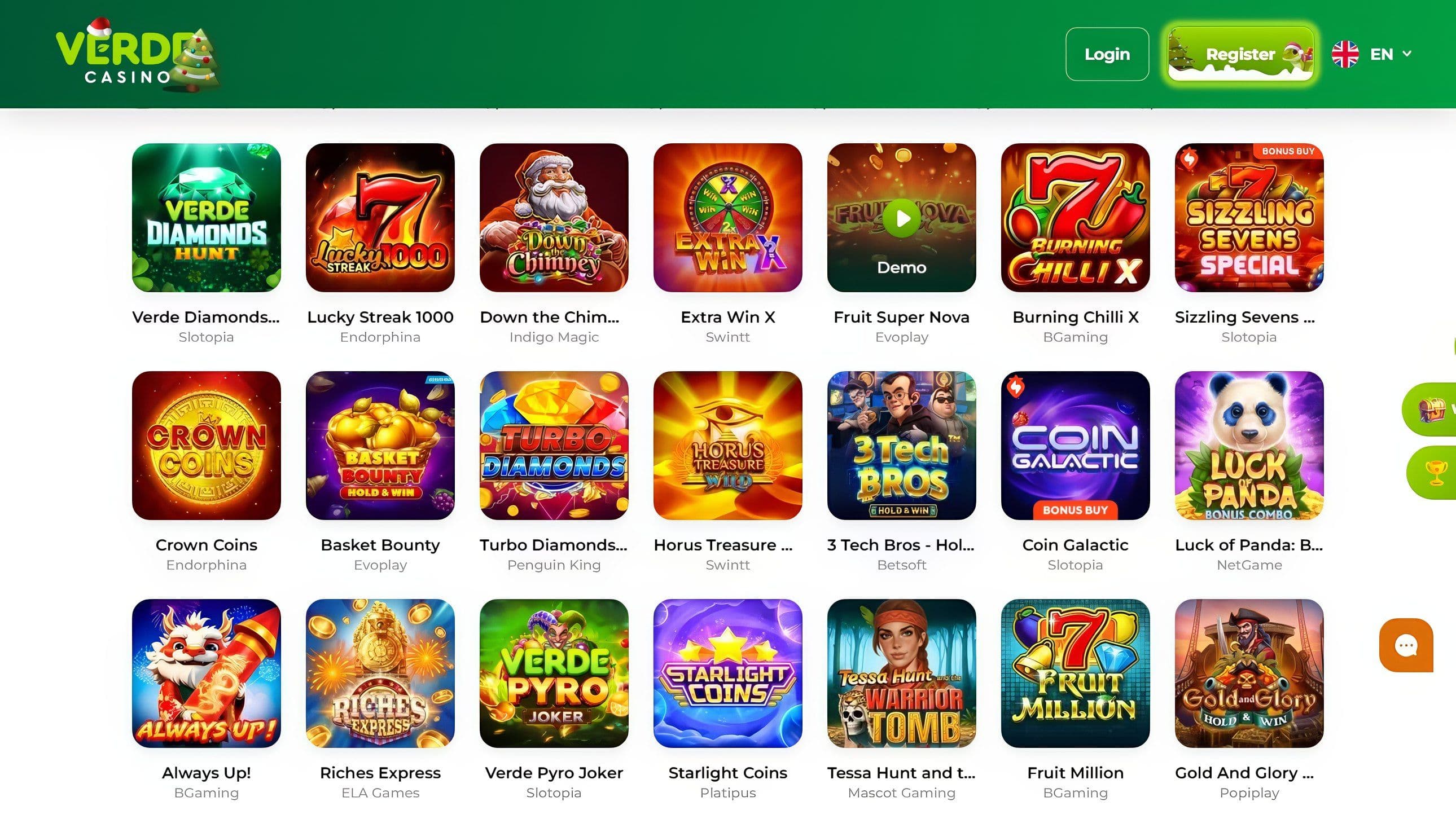 Verde Casino Slots Desktop