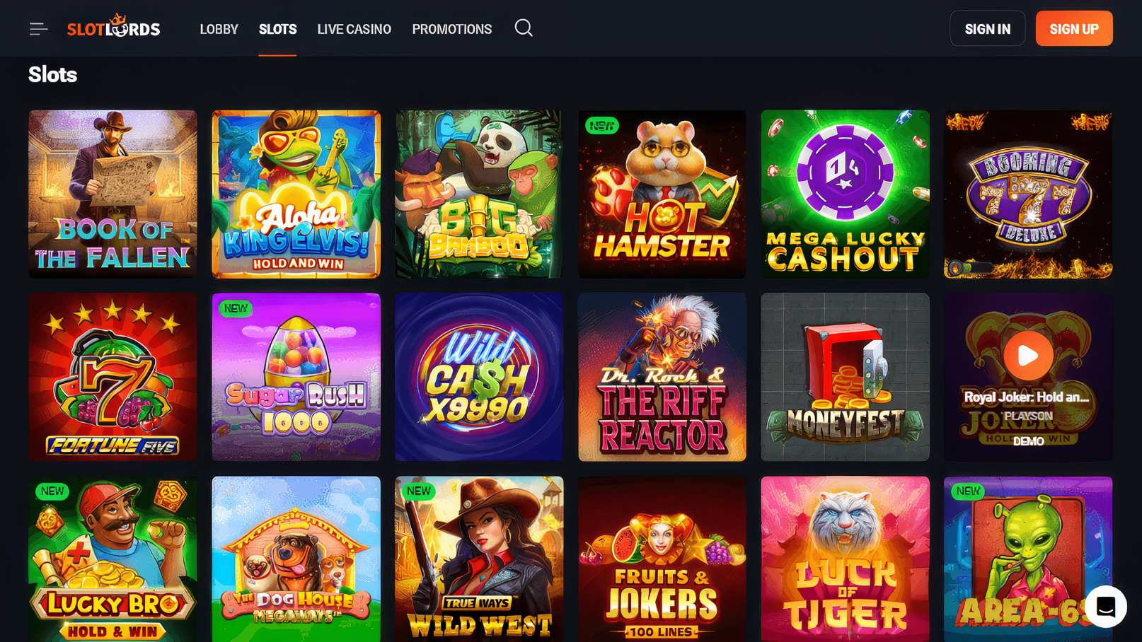 SlotLords Casino Slots