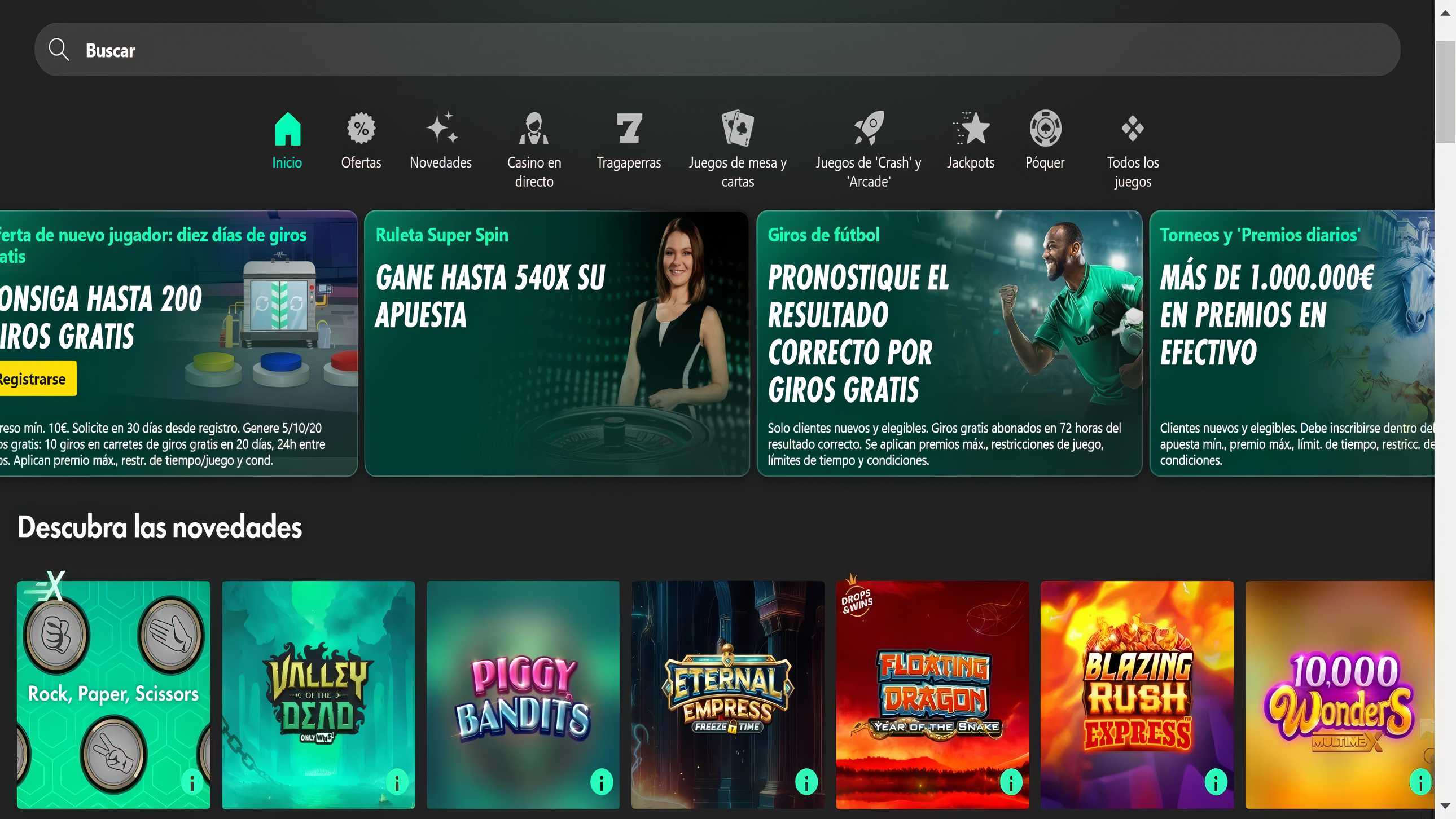 Lobby de Casino en Bet365