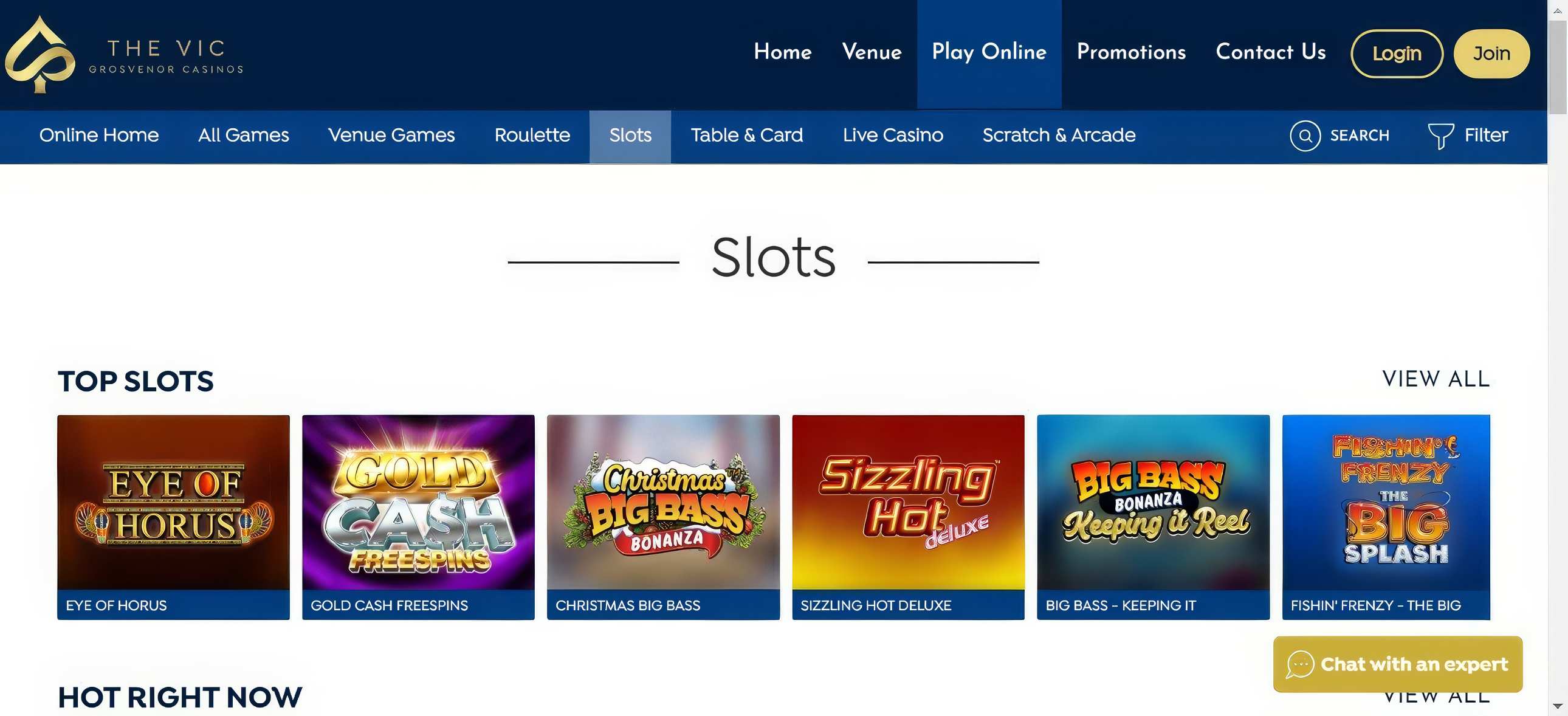 The Vic slots