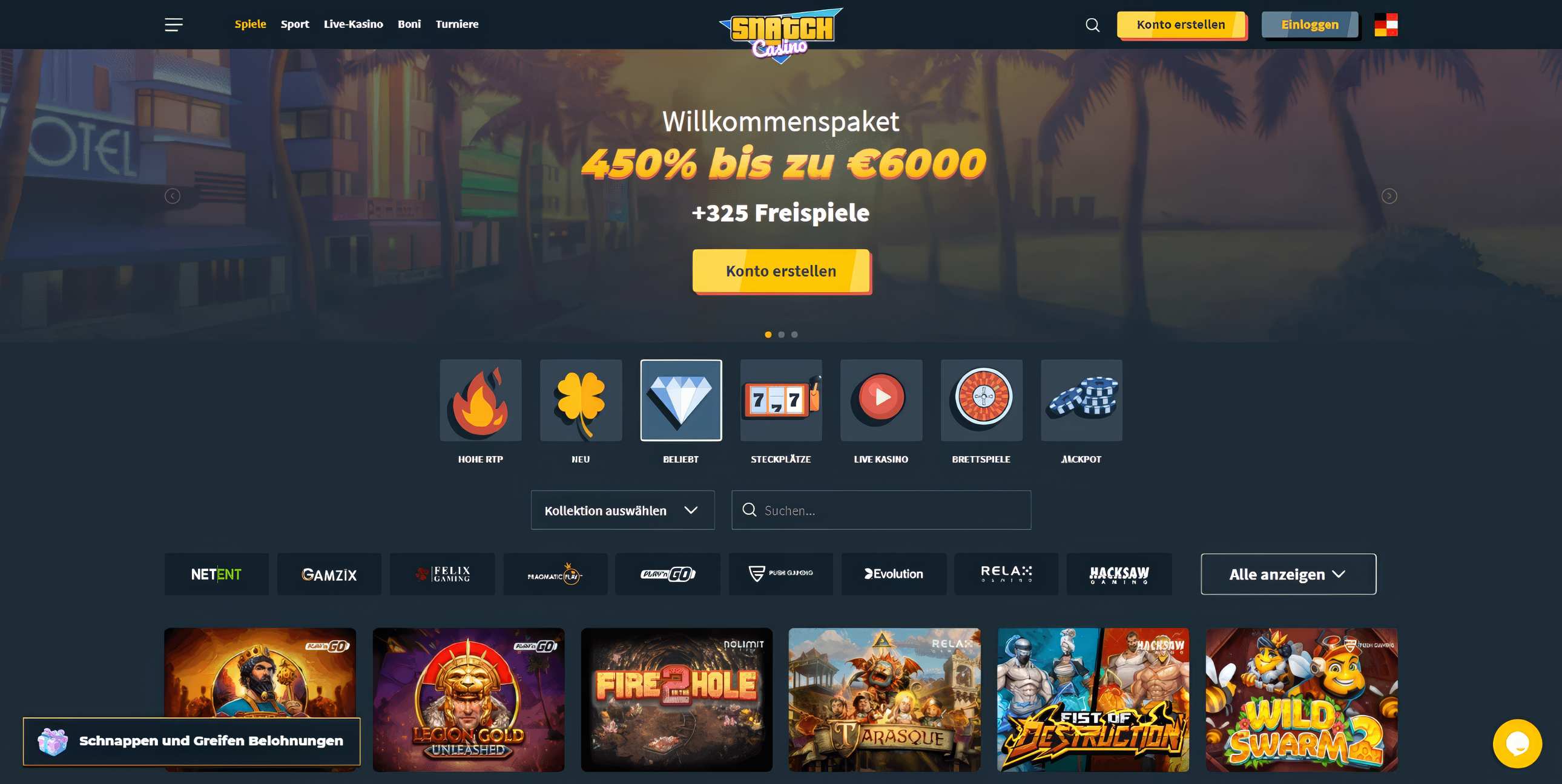 Snatch Casino desktop screenshot 2
