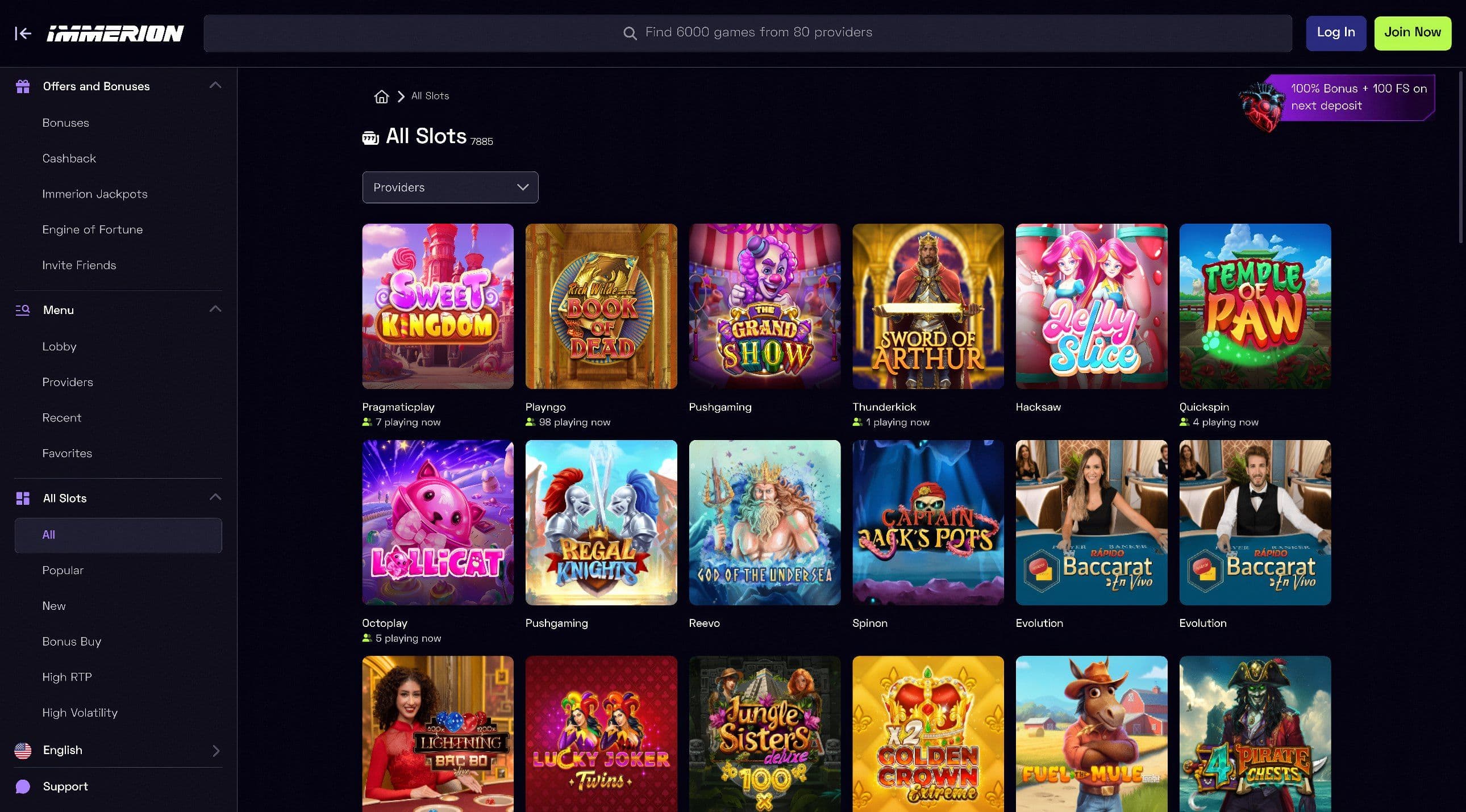 Immerion Casino Slots