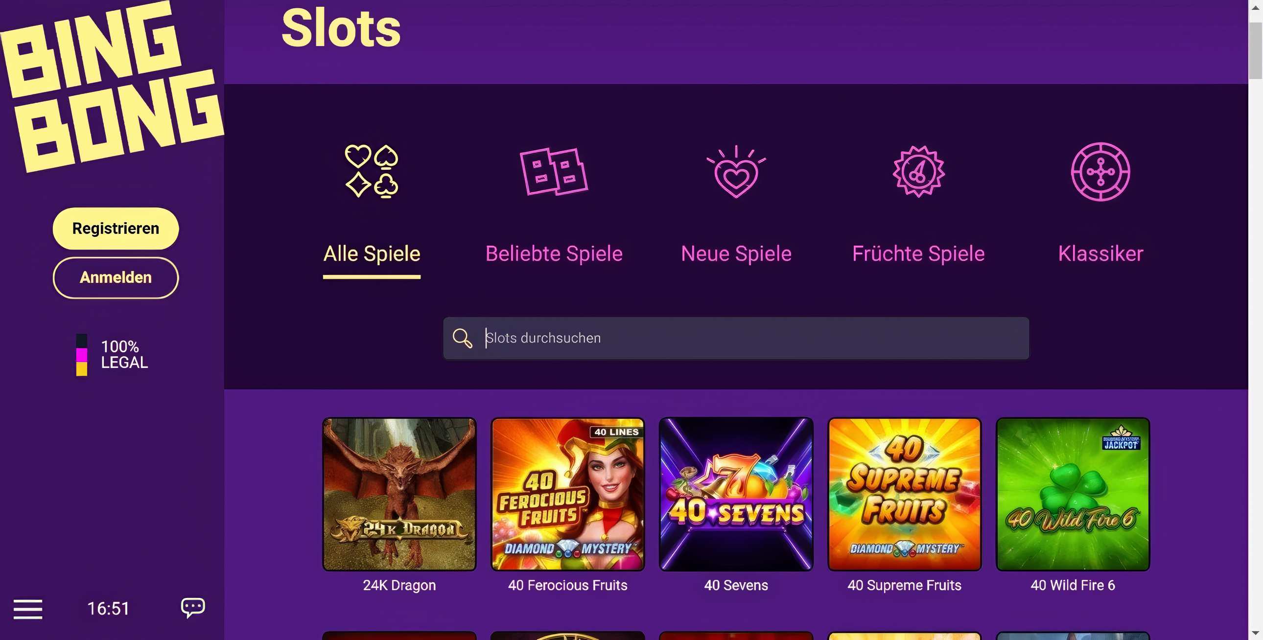 BingBong Slots Desktop