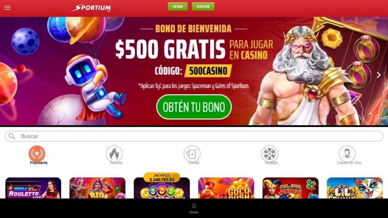Lobby de casino de Sportiumbet