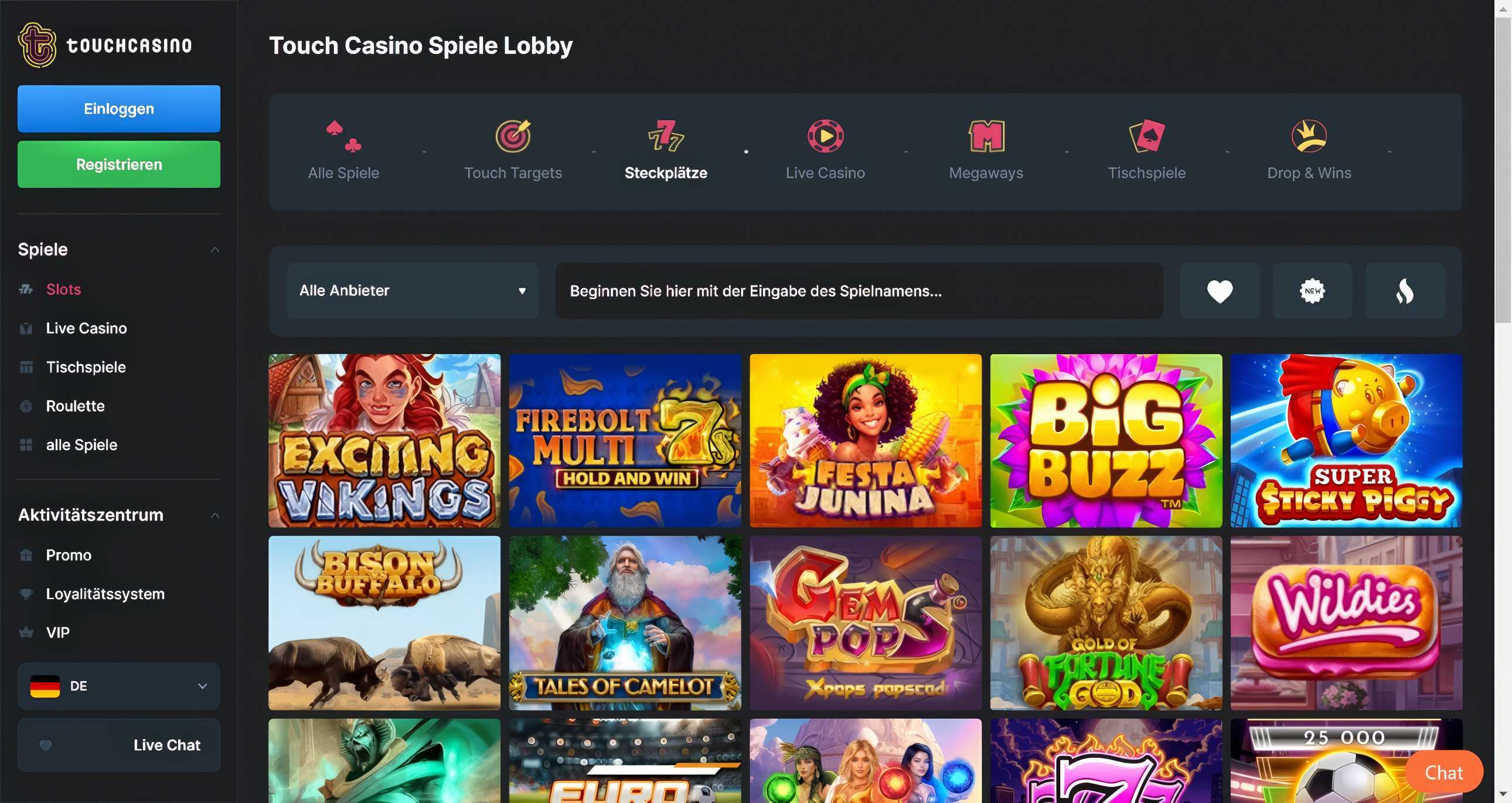 Touch Casino desktop screenshot 2