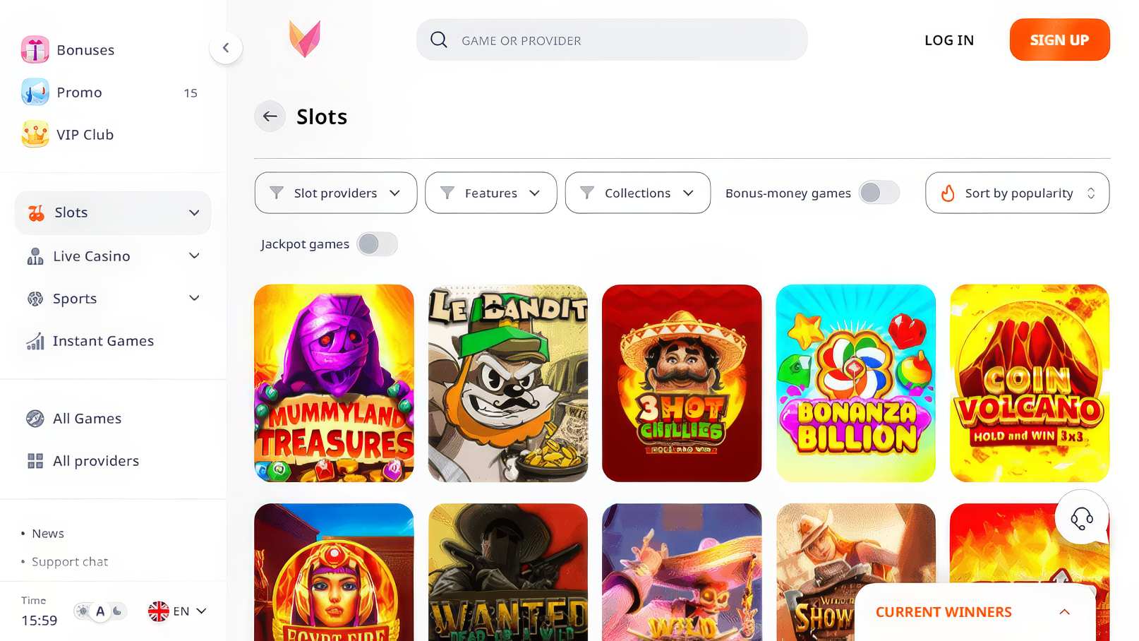 Monro Casino Slots Desktop