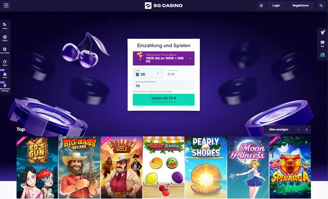 SG Casino desktop screenshot 1