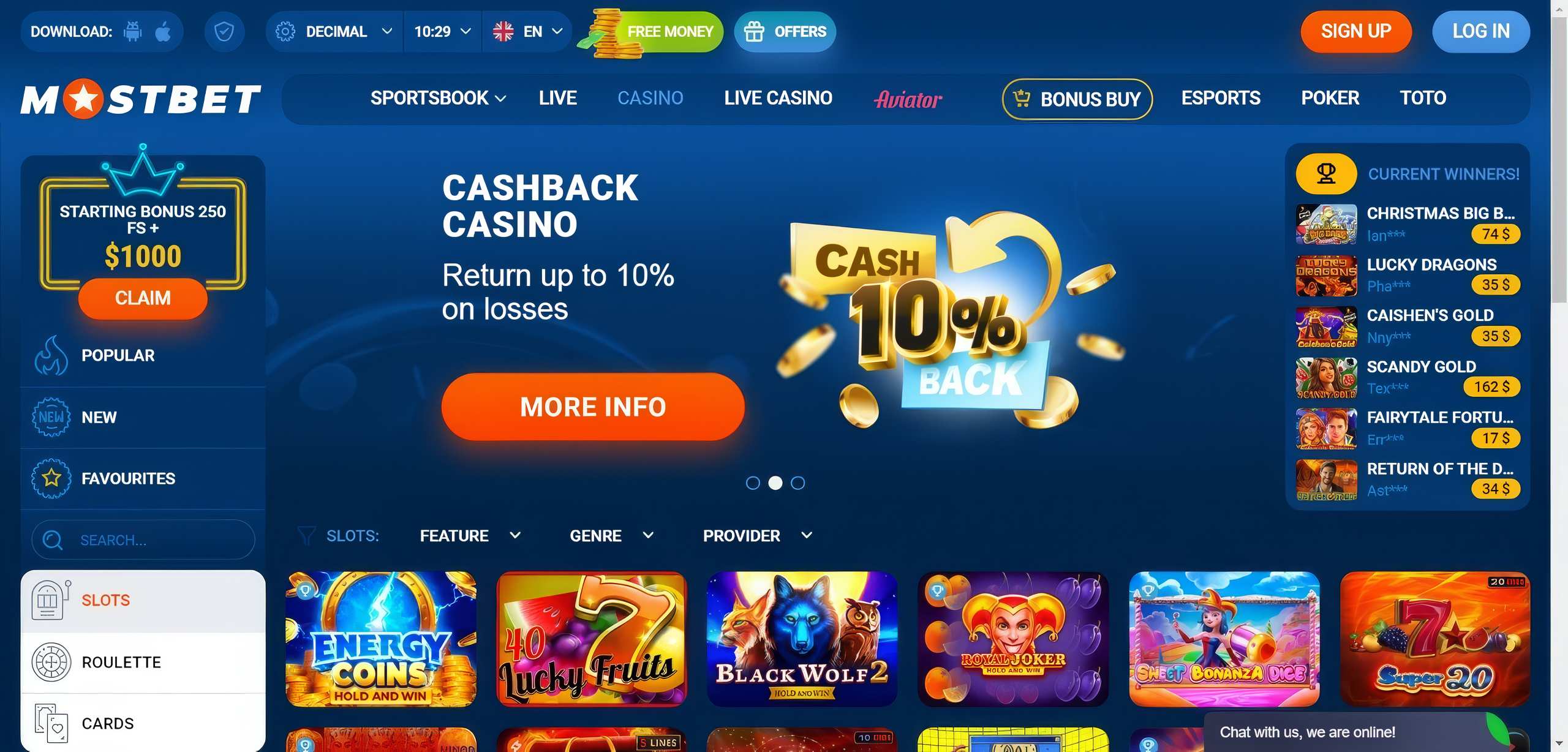 Mostbet Casino Home