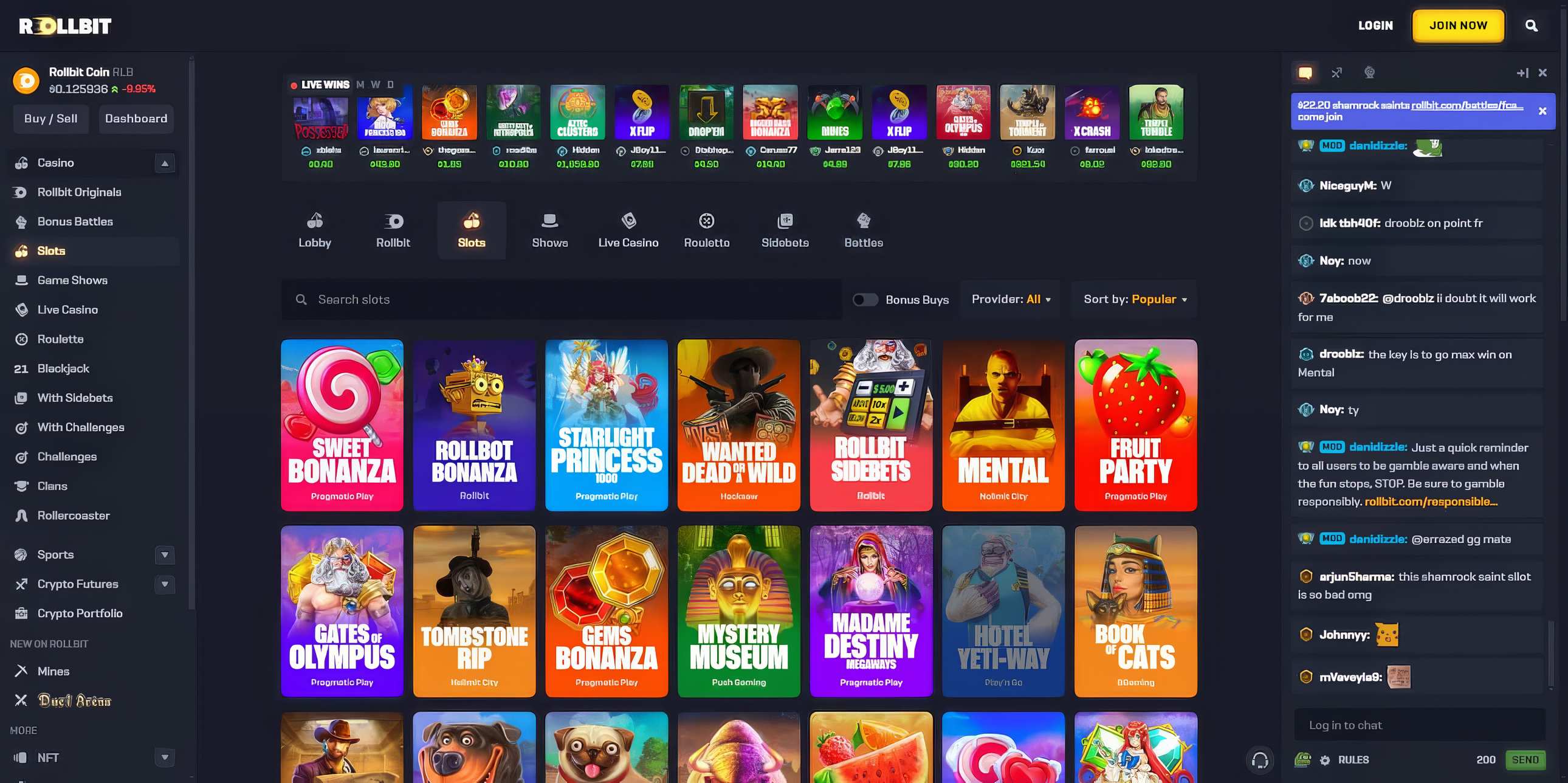 Rollbit desktop screenshot 2