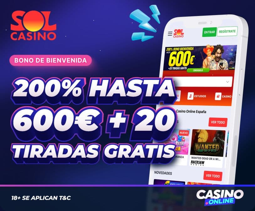Bono de bienvenida de SolCasino España.