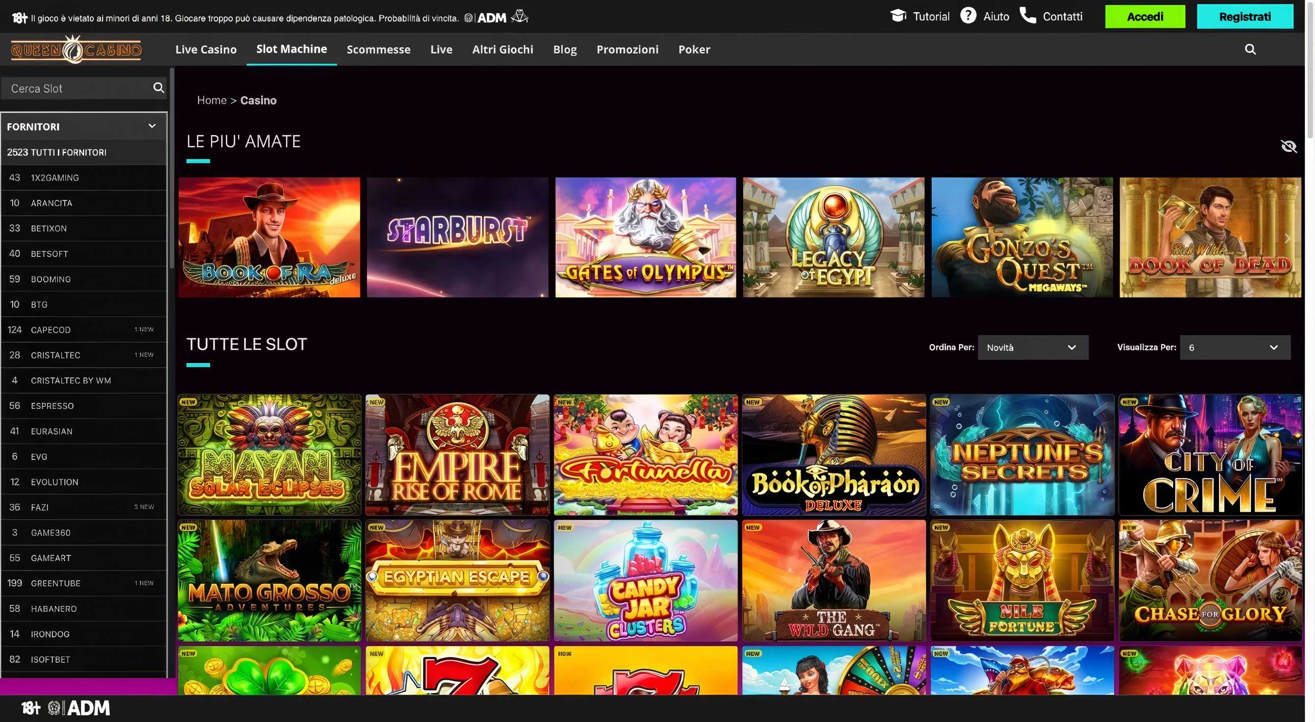 Queen Casino desktop screenshot 2