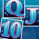 Q, J, 10