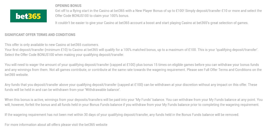 Bet365 casino bonus code no deposit code