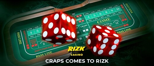 Rizk Casino's "Craps comes to Rizk" promotional poster.