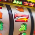 Land-based slot machine's closeup.