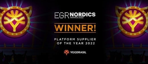 Yggdrasil's Award for Platform Supplier of the Year 2022.