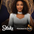 Stake Casino's and Pragmatic Play's logos.